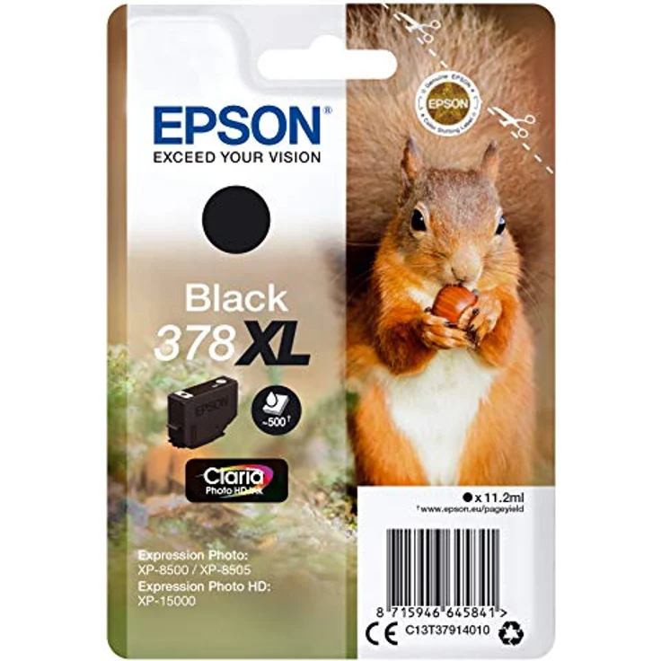 Epson Tintenpatrone 378XL Claria Photo HD Ink 11,2 ml, Schwarz, 500 Seiten, für Drucker (Schwarz, Epson, Expression Photo XP-8500, XP-8505 Expression Photo HD XP-15000, 11,2 ml, 500 Seiten) – Bild 2