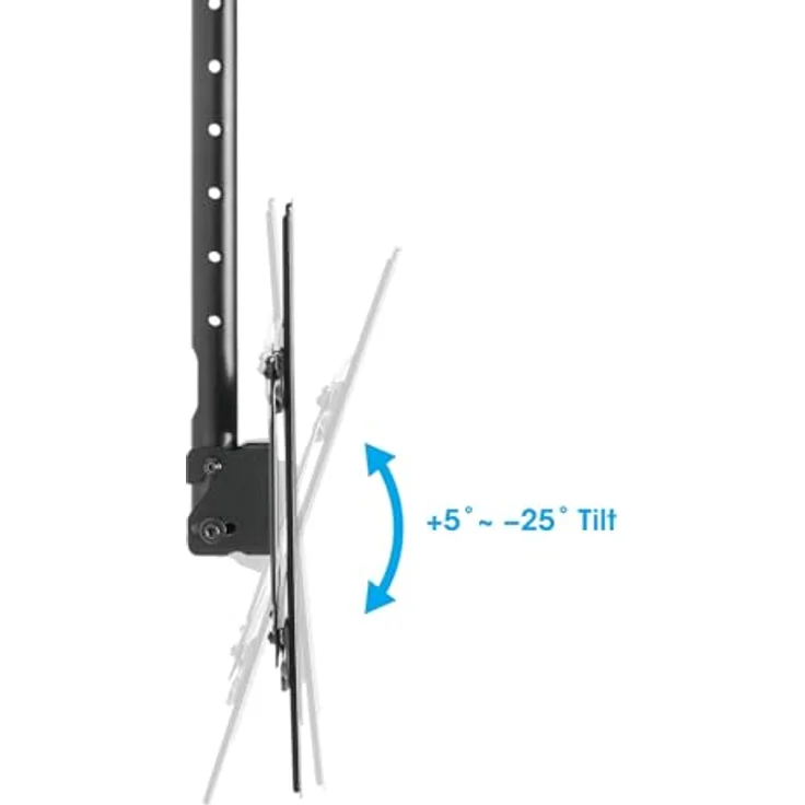 Manhattan 462051, Höhenverstellbare Full-Motion Deckenhalterung für Flachbildschirme bis 80 Zoll, -25 bis 5° Neigung, Schwarz – Bild 7