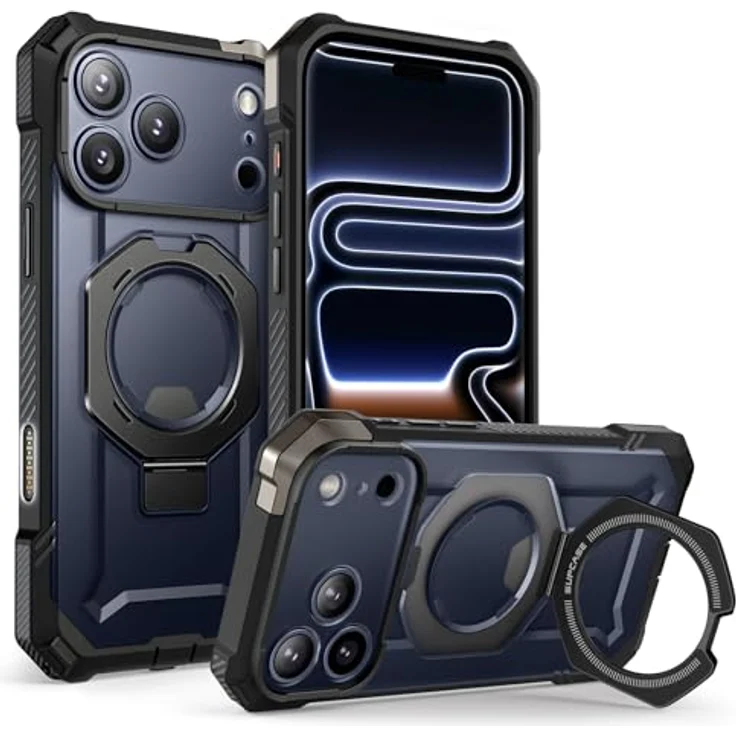 SUPCASE iPhone 17 Pro Max Hülle (Unicorn Beetle Grip), Militärstandard Fallenschutz, Slim Design mit Ringhalter, MagSafe kompatibel, Schwarz – Bild 1