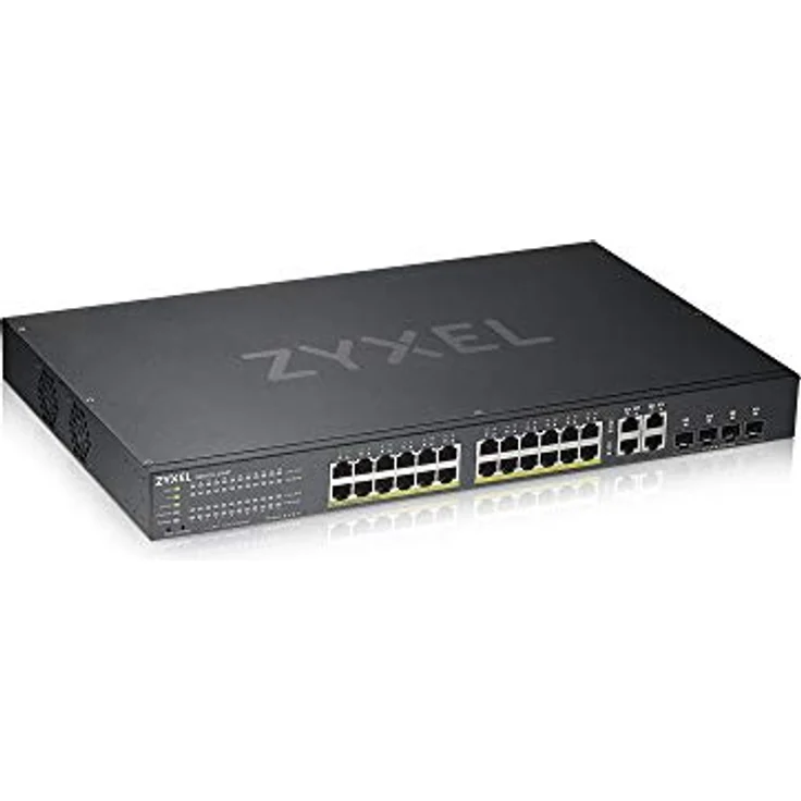 Zyxel Gigabit Ethernet Smart-Managed PoE+ Switch mit 24 Ports, einem Budget von 375 Watt und 4 Gigabit-Combo-Ports und Hybrid Cloud-Modus, Lifetime [GS1920-24HPv2] – Bild 2