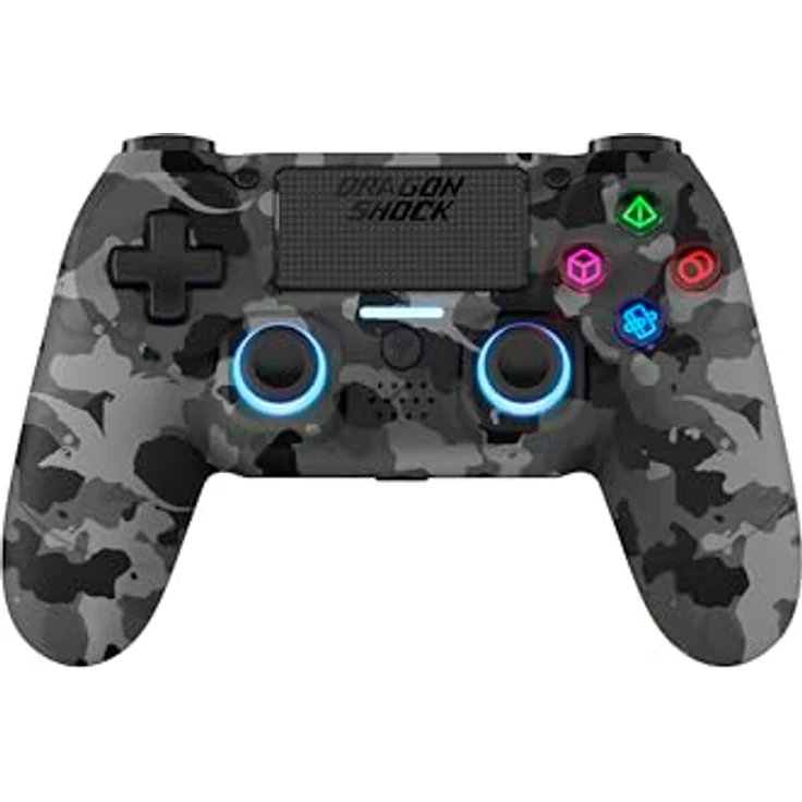 DRAGON SHOCK Mizar Wireless Controller für PlayStation 4, Grey Camo, Bluetooth & USB-C Verbindung, Plug & Play – Bild 3