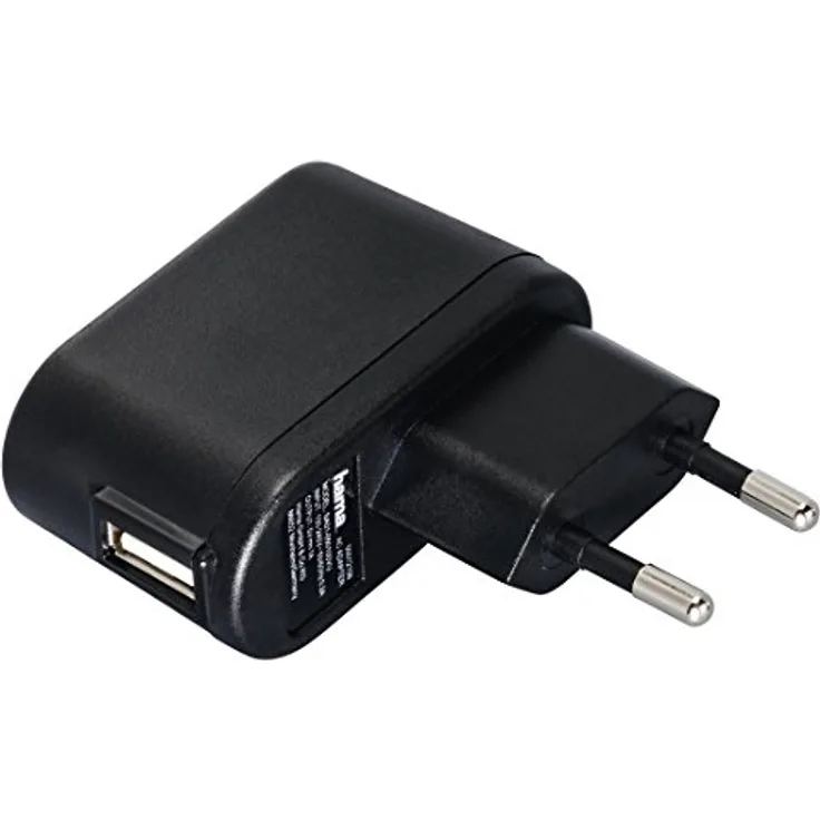 Hama USB Ladegerät für die Steckdose, 5V/1A, ideal für z. B. Apple TV 4 Siri Remote, MP3-Player und andere USB Geräte, schwarz