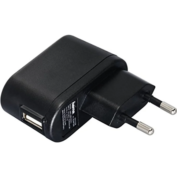 Hama USB Ladegerät für die Steckdose, 5V/1A, ideal für z. B. Apple TV 4 Siri Remote, MP3-Player und andere USB Geräte, schwarz – Bild 1