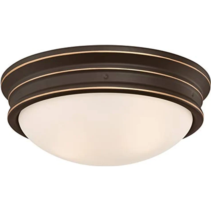 Westinghouse Lighting Zweiflammige Deckenleuchte Sophia, 33 cm, geölte Bronze mit Opalmilchglas – Bild 1