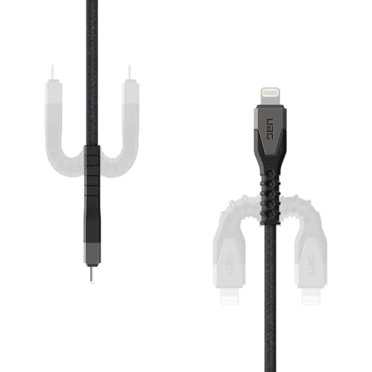 UAG Urban Armor Gear Robustes USB-C auf Lightning Kabel, 30W, 1,5 m, schwarz/grau – Bild 7