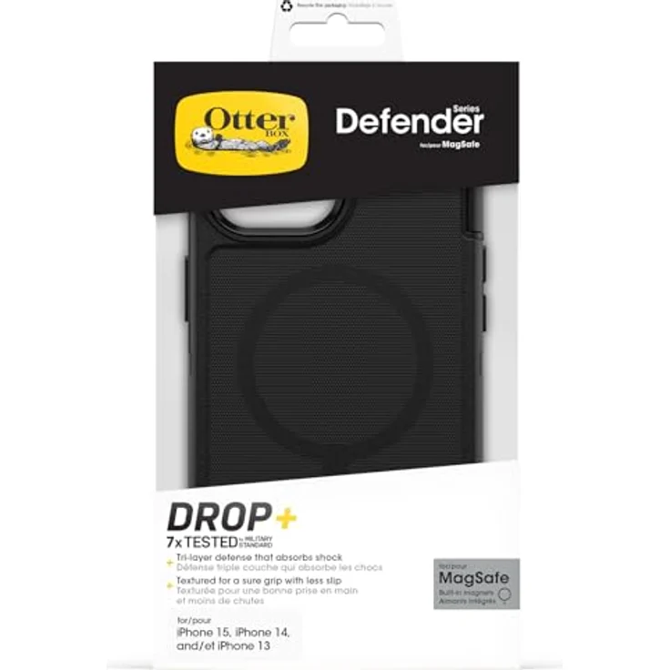 OtterBox Defender Series MagSafe Hülle für iPhone 15/iPhone 14/iPhone 13, stoßfest, sturzsicher, extrem robust, Schutzhülle, Schwarz – Bild 5