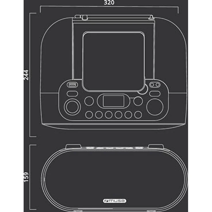 Muse M-35 BT Portable Radio with Bluetooth and USB port (Bluetooth), Radio, Schwarz – Bild 5