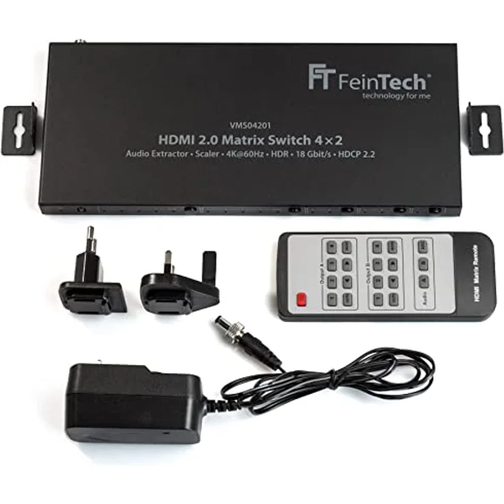 FeinTech VMS04201 HDMI Matrix Switch 4x2 mit Audio Extractor Scaler Ultra-HD 4K 60Hz HDR – Bild 8