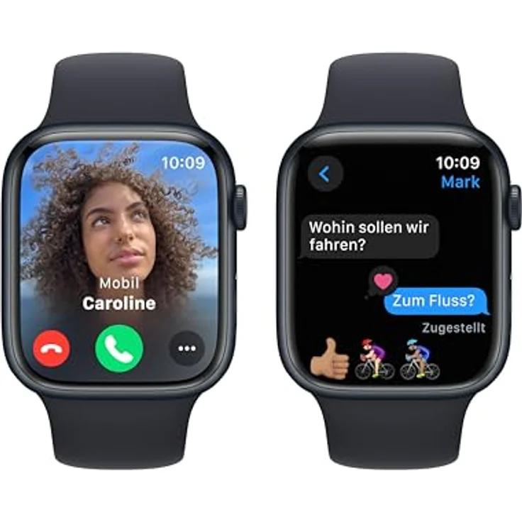 Apple Watch Series 9 GPS, 45 mm Aluminiumgehäuse Mitternacht, Sportarmband Mitternacht – M/L – Bild 4