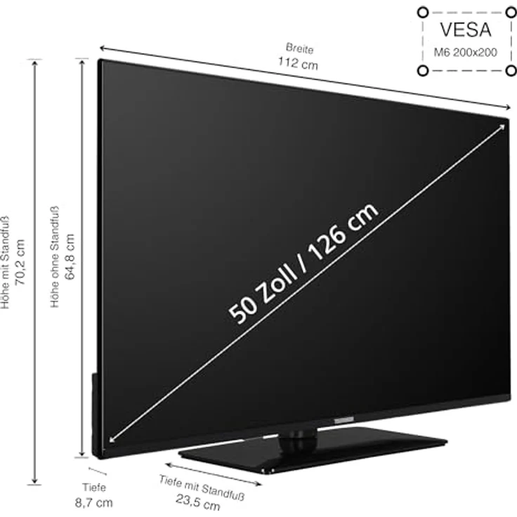 Telefunken Fernseher 50 Zoll Android Smart TV (4K UHD, HDR Dolby Vision, Triple-Tuner, Bluetooth, Dolby Atmos) D50U750X2CWI, Schwarz – Bild 2