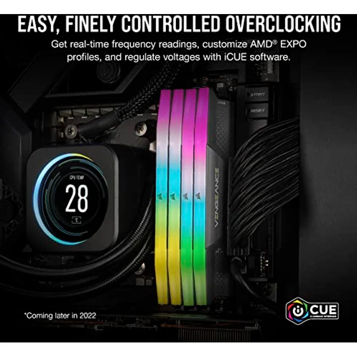 CORSAIR Vengeance RGB DDR5 RAM 32GB (2x16GB) 6000MHz CL36 AMD Expo iCUE-Kompatibler Computerspeicher - Grau (CMH32GX5M2E6000Z36) – Bild 5