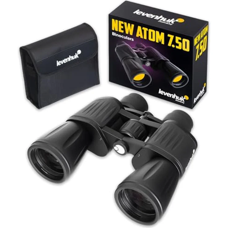 Levenhuk New Atom 7x50 Fernglas, 7-fache Vergrößerung, 50mm Objektiv, spritzwassergeschützt, ideales Reise- und Naturbeobachtungsfernglas – Bild 1