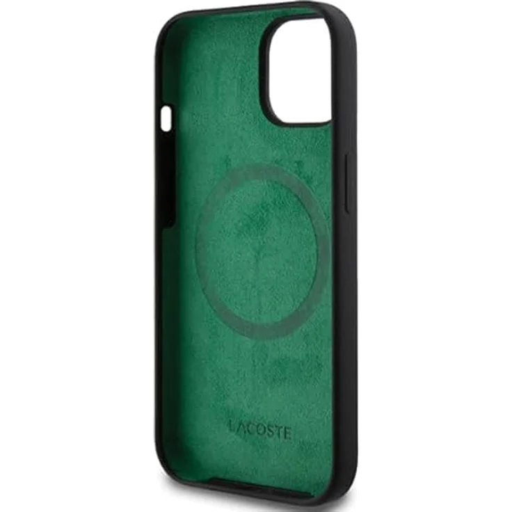 Lacoste Schutzhülle für Apple iPhone 15, originale Silikon-Hülle, MagSafe-kompatibel, Schwarz – Bild 7