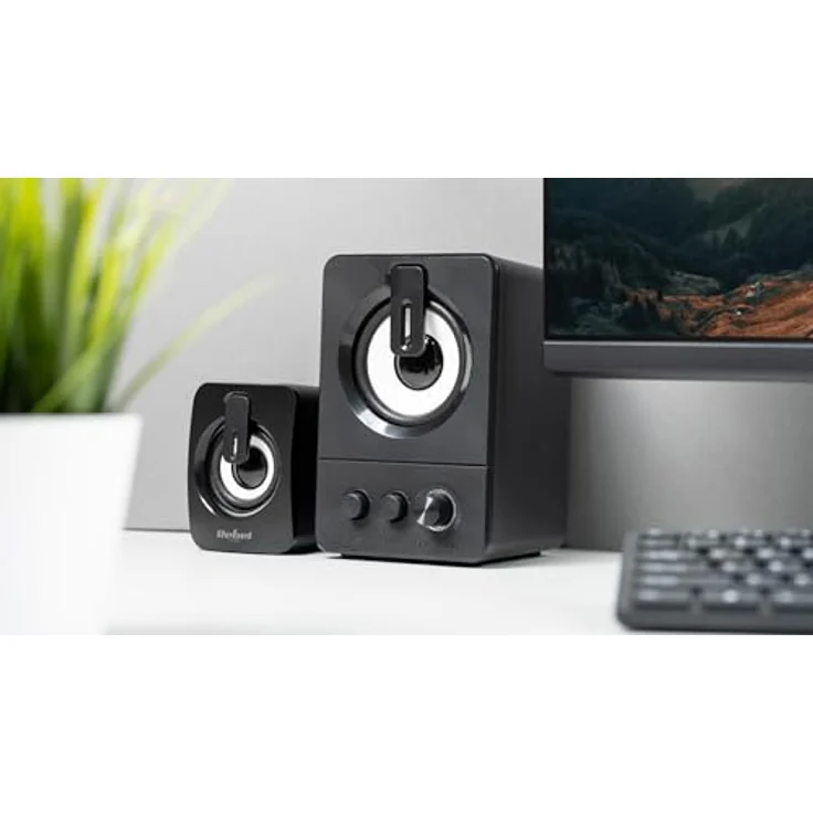 Rebel Comp CS-50 2.1 PC Lautsprecher-Set, USB, 11W, mit verstellbaren Lautstärke-, Bass- und Höhenreglern, Schwarz – Bild 9
