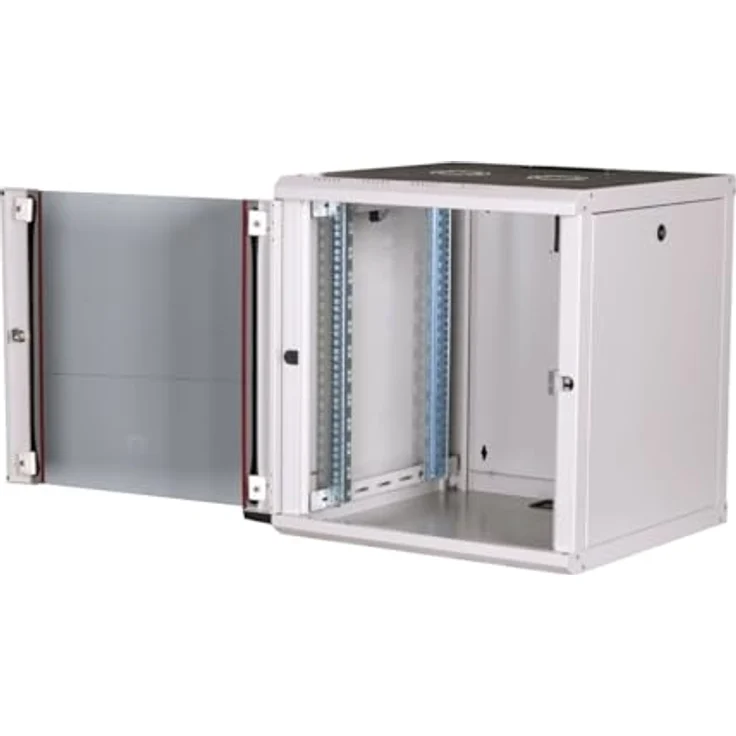 Equip Serverschrank 19" 12U 600x600mm Glastür grau - Netzwerkschrank mit gehärteter Glasfront und abnehmbaren Seitenteilen – Bild 3