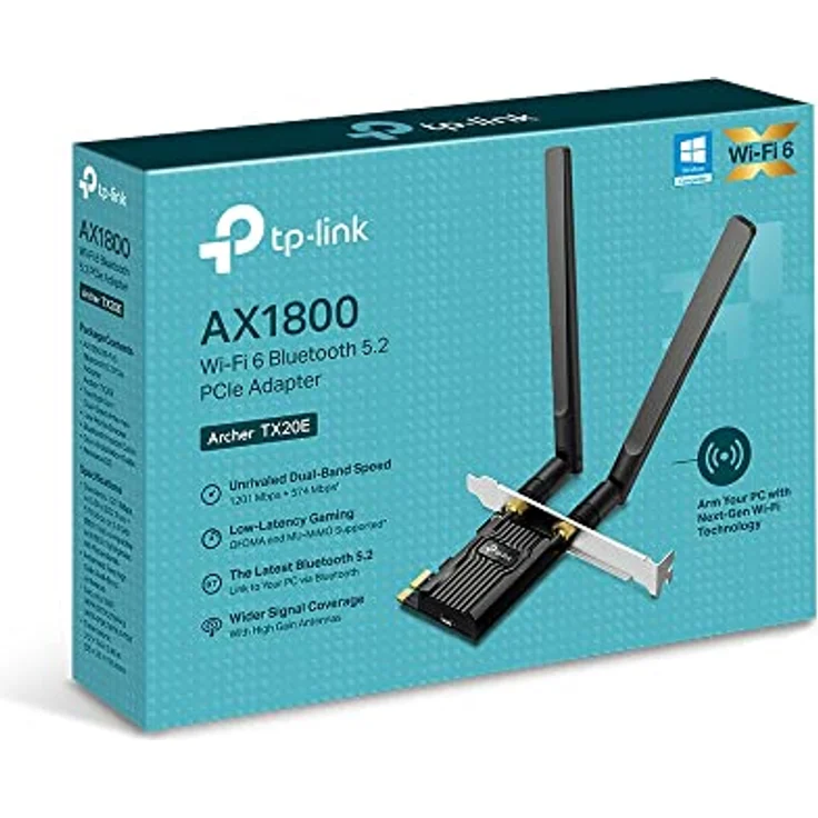 TP-Link Archer TX20E AX1800 Wi-Fi 6 Bluetooth 5.2 PCIe-Adapter, max 1201 Mbit/s 5 GHz und max 574 Mbit/s 2,4 GHz, WPA3-Verschlüsselungsstandard, MU-MIMO, Unterstützt nur Windows 11/10 (64-bit) – Bild 5