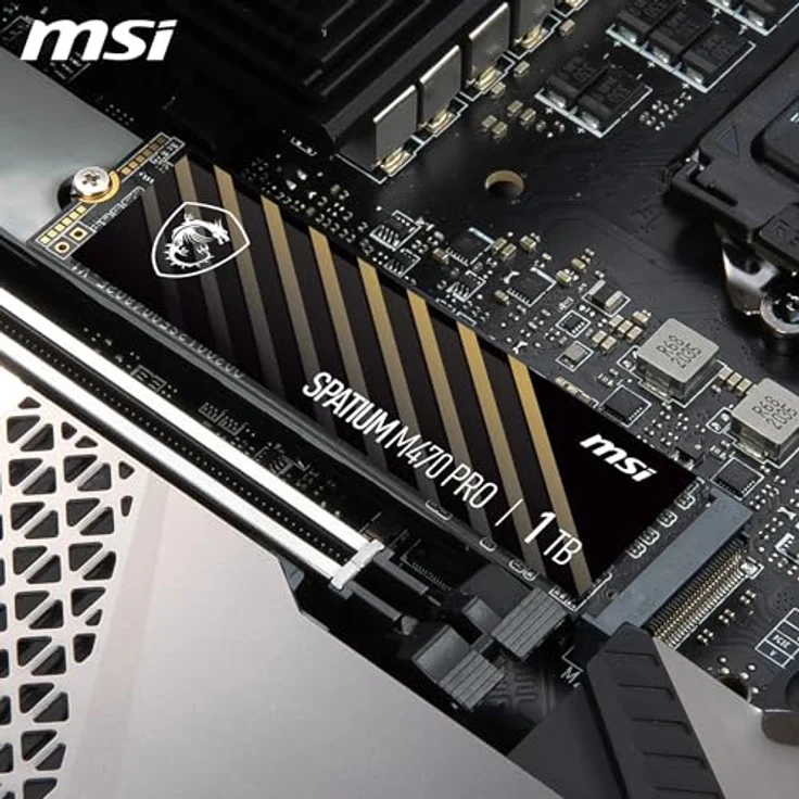 MSI SPATIUM M470 PRO 1TB SSD NVMe PCIe 4.0 M.2 Gen4, bis zu 6000MB/s, Schwarz – Bild 8