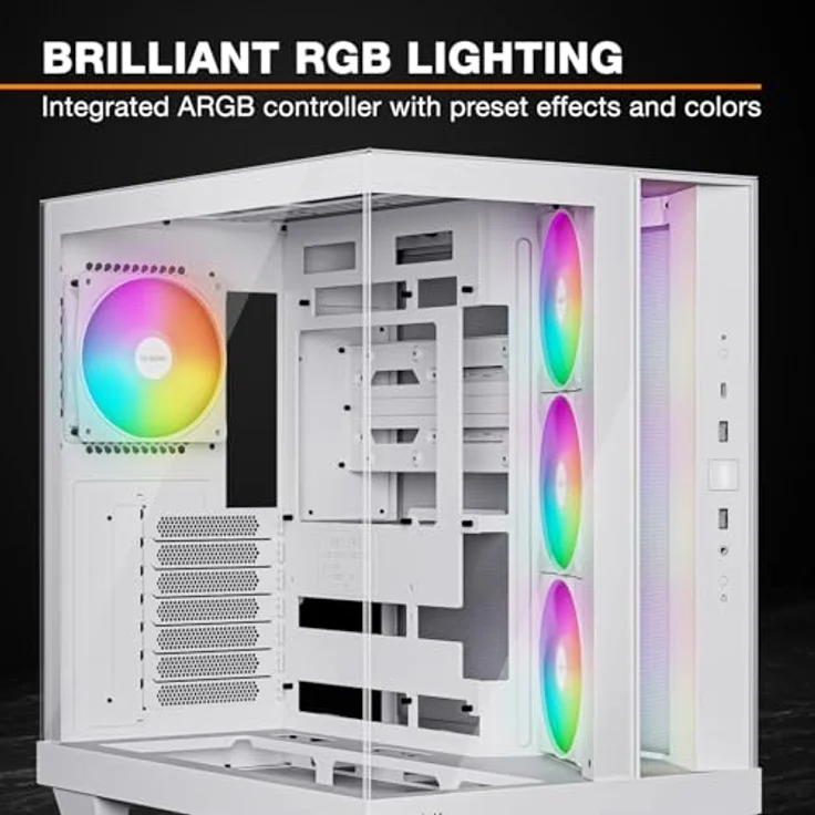 be quiet! LIGHT BASE 500 LX White, Midi-Tower PC-Gehäuse für Mini-ITX, microATX und ATX, 4 vorinstallierte Lüfter, bis 10 Lüfterplätze, CPU-Kühler bis 185 mm, Grafikkarten bis 400 mm – Bild 5