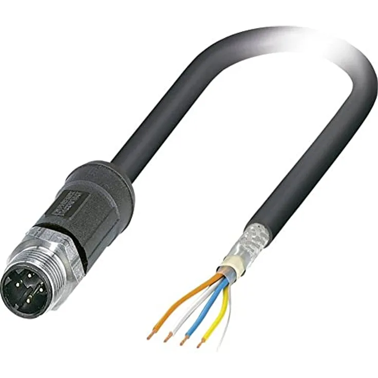 PHOENIX CONTACT VS-M12MSD/10.0-93X OD Netzwerkkabel, 10m Kabellänge, 4 Polig, 100 MBit/s, Schwarzgrau