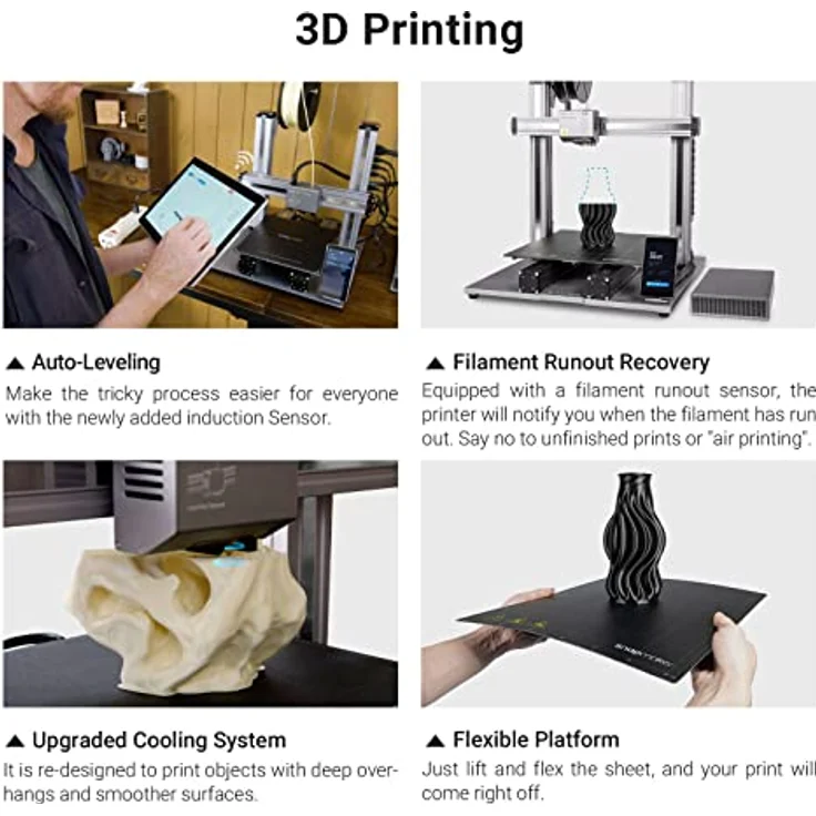 Snapmaker F350 2.0 Modularer 3D Drucker, DIY FDM 3D Drucker Auto-Nivellierung, Rauschunterdrückung, Große Druckgröße 320x350x325mm (F350) - Snapmaker 3D-Drucker mit größerem Arbeitsbereich und verbessertem Kühlsystem – Bild 3