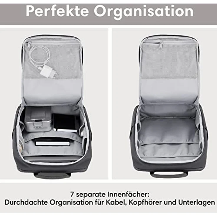 LARKSON Laptop Rucksack Herren & Damen Grau - Niklas - Notebook Backpack für Business Arbeit Uni - 16 Zoll Laptoprucksack für Reise Handgepäck - Wasserabweisend – Bild 5