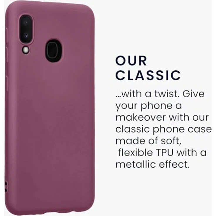 kwmobile Samsung Galaxy A20e Hülle - Silikon Schutzhülle metallisch schimmernd - Handyhülle Metallic Lavendel – Bild 3