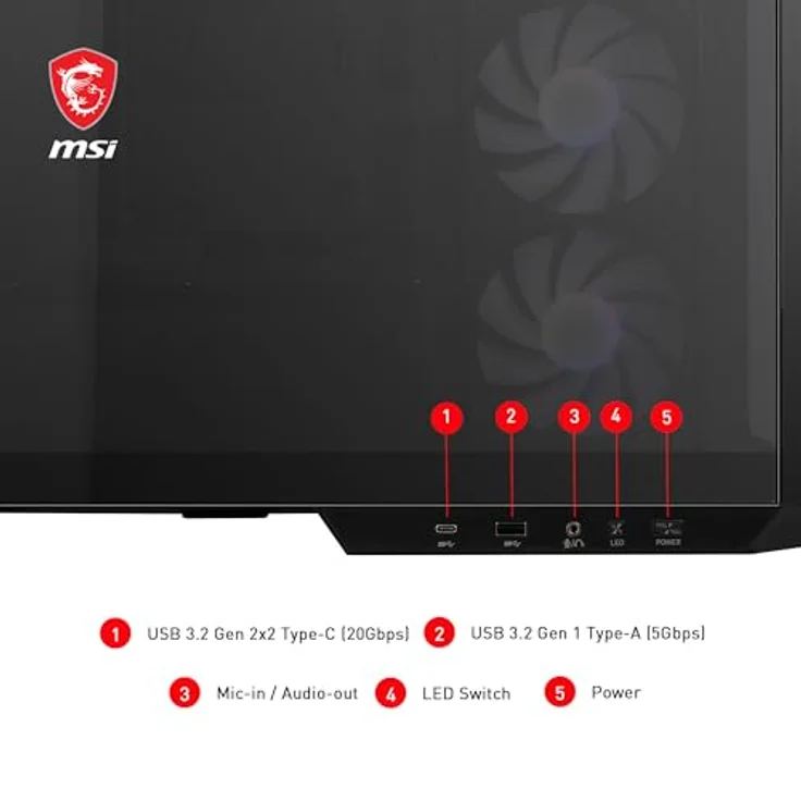 MSI MAG PANO M100R PZ (Mini ITX, mATX), PC Gehäuse, Schwarz – Bild 4