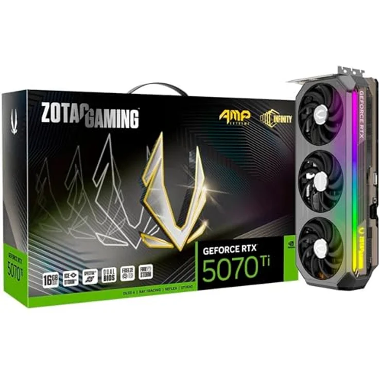 ZOTAC Gaming GeForce RTX 5070 Ti AMP Extreme INFINITY, 16384 MB GDDR7, Triple-Fan-Kühlerdesign, RGB-LED-Beleuchtung – Bild 2