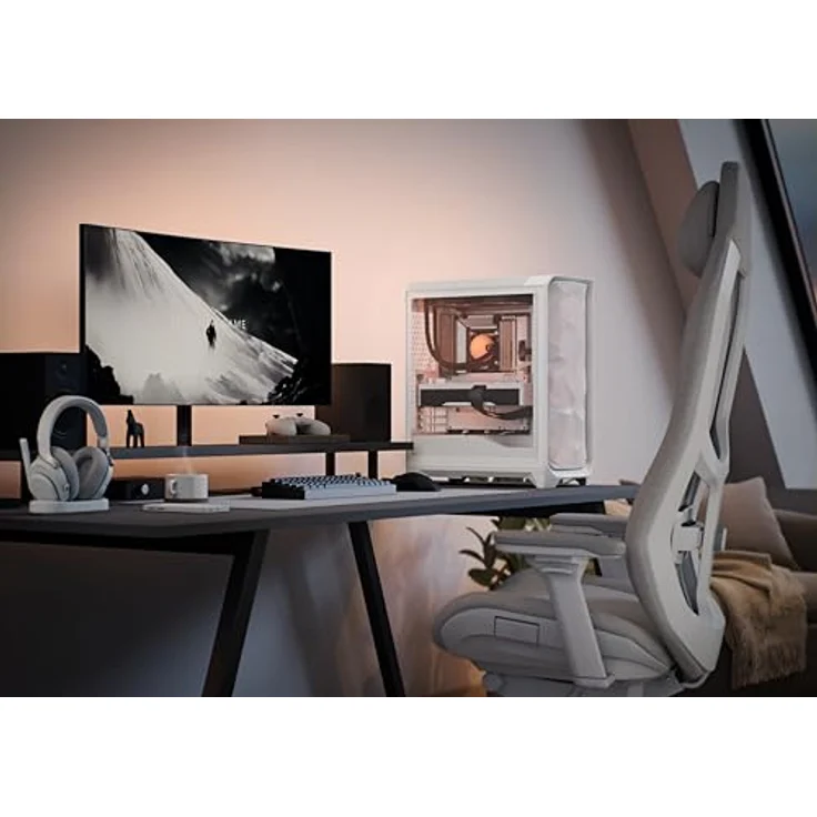 Fractal Design Meshify 3 White TG Clear, Midi-Tower PC-Gehäuse für E-ATX, Tempered Glass, 3x 140-mm-Lüfter, weiß – Bild 7