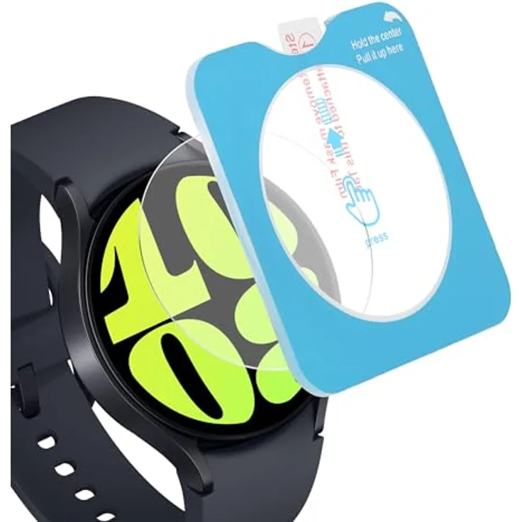 kwmobile 2X Schutzglas für Samsung Galaxy Watch 6 44mm - Transparente Hart Glas Schutzfolie für Smartwatch mit einfacher Positionierung