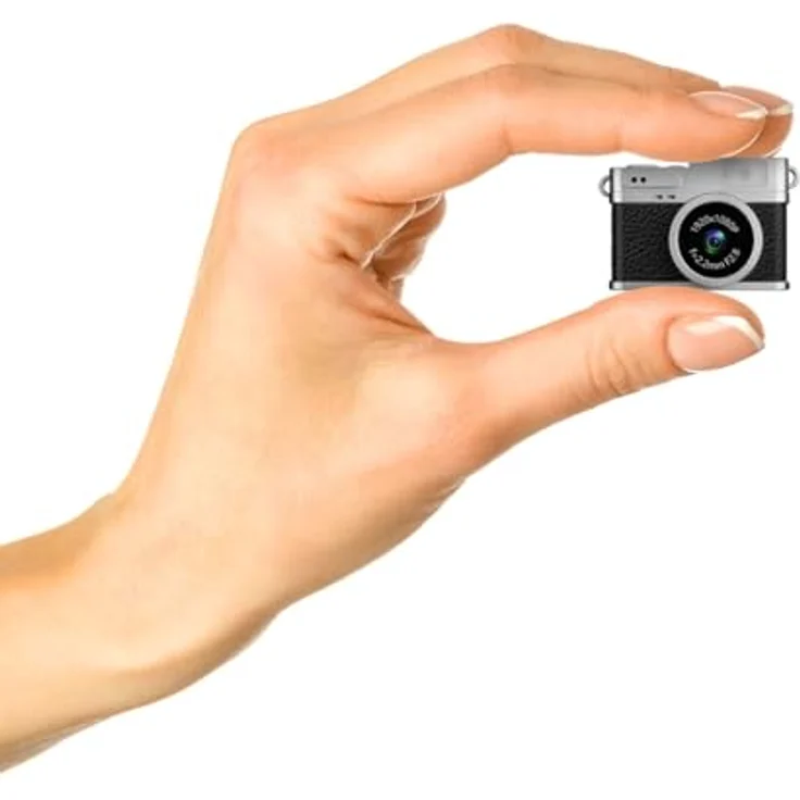 Easypix MiniPro XS1, Digitalkamera 2 Megapixel im Retro-Look, Full HD Video, Schwarz/Silber, mit integriertem Blitz und Akku – Bild 5