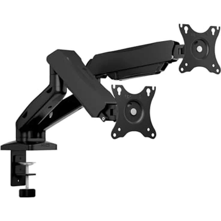 Icy Box IB-MS204-T, Doppelmonitor-Schwenkarm für Monitore bis 32", ergonomische Höhenverstellung, grau – Bild 1