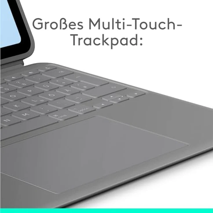 Logitech Combo Touch iPad Air 11 Zoll (M2), iPad Air (4. und 5. Generation - 2020, 2022)(2024) Tastatur-Case - Abnehmbare Tastatur mit Hintergrundbeleuchtung und Halterung, DEU QWERTZ-Layout - Grau – Bild 4