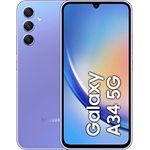 Samsung Galaxy A34 5G, Android Smartphone, 6,6 Zoll Dynamic AMOLED Display, 5.000 mAh Akku, 256 GB/8 GB RAM Handy in Awesome Violet inkl. 30 Monate Herstellergarantie 