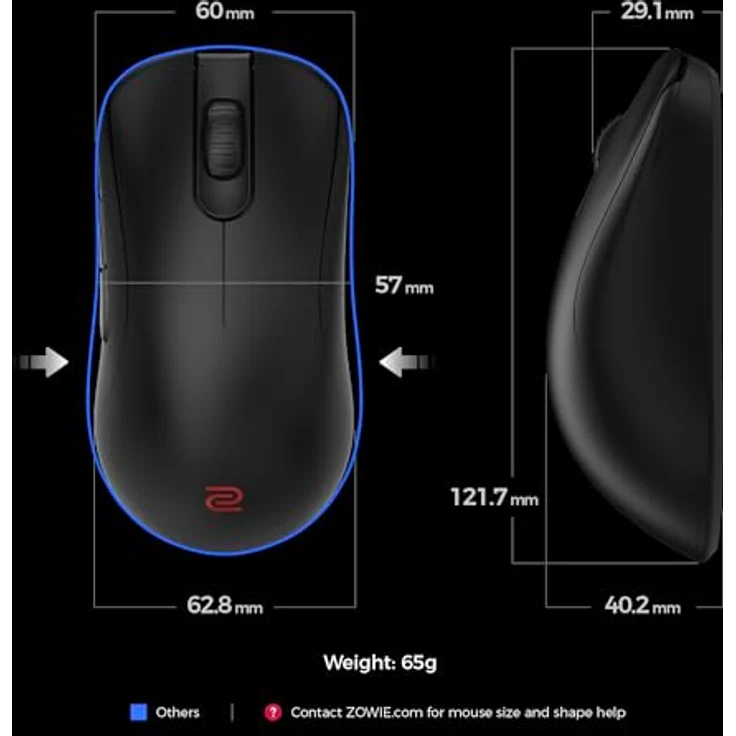 BenQ ZOWIE ZA13-DW, Kabellose Gaming-Maus mit ergonomischem Design für Rechtshänder, Schwarz, 400-3200 DPI, 7 Tasten – Bild 2