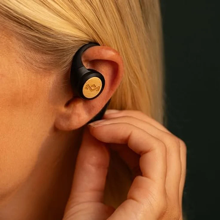 House of Marley Liberate Open Ear, Drahtlose Ohrbügel-Kopfhörer mit Open-Ear-Technologie, Schwarz, 20 Stunden Akkulaufzeit, Bluetooth 5.3 – Bild 3