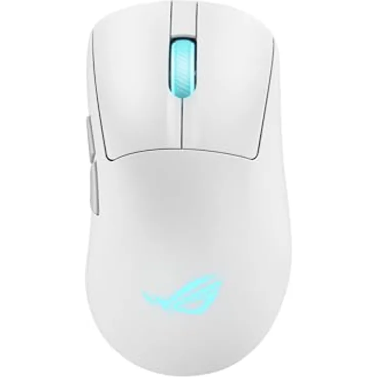 ASUS ROG Keris II Origin White, Wireless RGB Gaming-Maus mit 42.000 DPI, ROG Micro Switches II, ergonomisch, 65g leicht, Bluetooth, USB-C