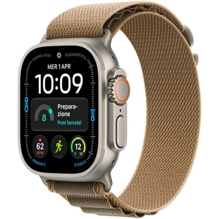 Apple Watch Ultra 4 GPS + Cellular, 49mm OLED Touchscreen, Titan Gehäuse, Desert Alpine Loop - S