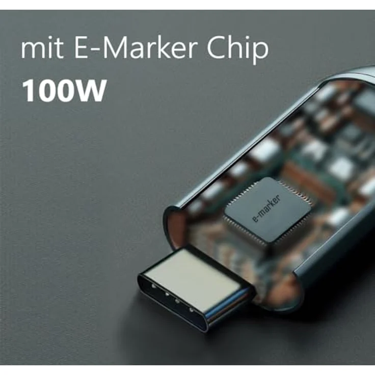 MAXTRACK USB C Magnetisches Ladekabel C532-2L, 100W Schnellladen, E-Marker Chip, unterstützt QC 3.0, 480Mbps Datentransfer, spiralförmiges Design – Bild 4