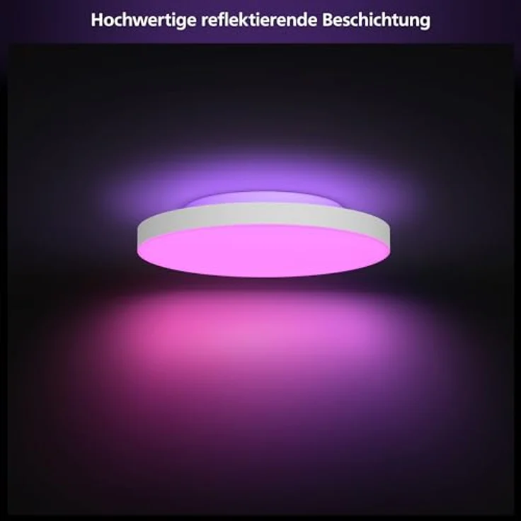 Philips Hue Datura smarte Panelleuchte (klein, rund 38,4 x 38,4 cm), weißes & farbiges Licht, Bluetooth kompatibel, Sprachsteuerung mit Alexa, Apple Home & Google Assistant – Bild 2