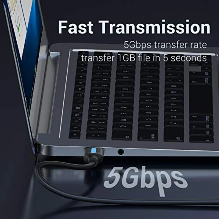Vention USB 3.0 Stecker auf Stecker Kabel, 2 m, SuperSpeed bis zu 5 Gbit/s, kompatibel mit externen Festplatten, Druckern und Kameras – Bild 4
