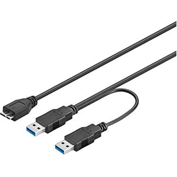 Wentronic goobay Dual Power - USB-Kabel - Micro-USB Type B (M) bis USB Type A (M) - USB3.0 - 30cm - rund - Schwarz (95746) – Bild 2