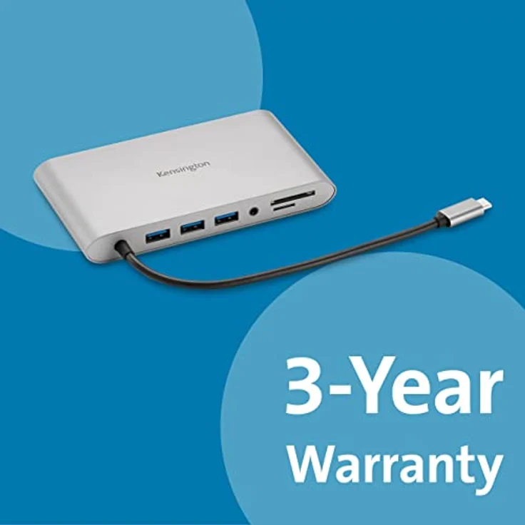 Kensington UH1440P Duale Video Mobile 10-in-1 USB-C Laptop Docking Station, Universal, 3 USB-A-Anschlüsse, Bis 85 W Power Pass-Through, Ultra HD (Single 4K @ 30 Hz) High Res Plug & Play Hub (K33853WW) – Bild 2