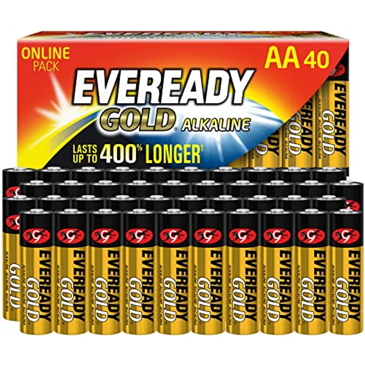 Eveready Gold Batterien AA, 40 Stück, Langlebige Batterien für Haushaltsgeräte Alkaline – Bild 1