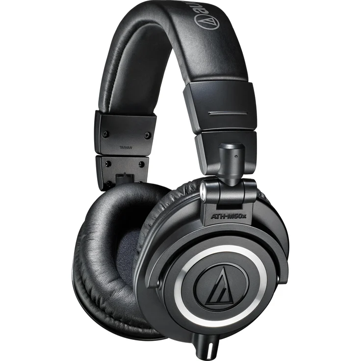 Audio-Technica ATH-M50x, kabelgebundene Studiokopfhörer mit ohrumschließendem Design, Schwarz