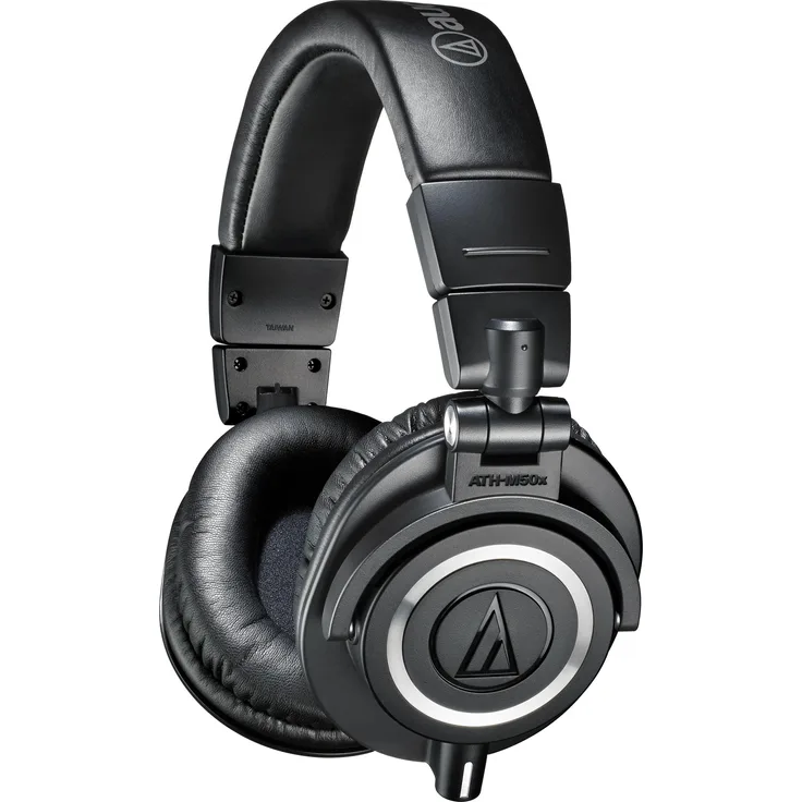 Audio-Technica ATH-M50x, kabelgebundene Studiokopfhörer mit ohrumschließendem Design, Schwarz