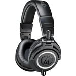Audio-Technica ATH-M50x, kabelgebundene Studiokopfhörer mit ohrumschließendem Design, Schwarz