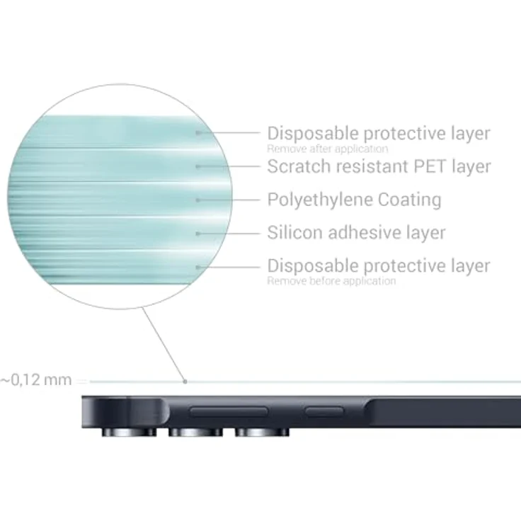 kwmobile 3X Folie matt kompatibel mit Samsung Galaxy A55 5G - Displayschutzfolie Schutzfolie entspiegelt – Bild 3