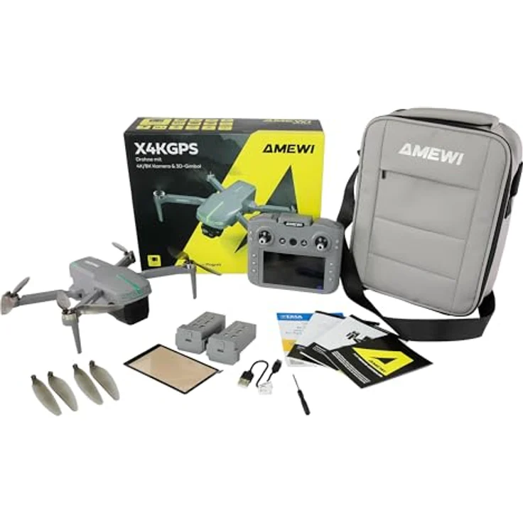 Amewi X4KGPS Brushless-Drohne, 4K-Kamera mit 3D-Gimbal, 40 Minuten Flugzeit, inkl. 2 Akkus, GPS und Hinderniserkennung – Bild 3