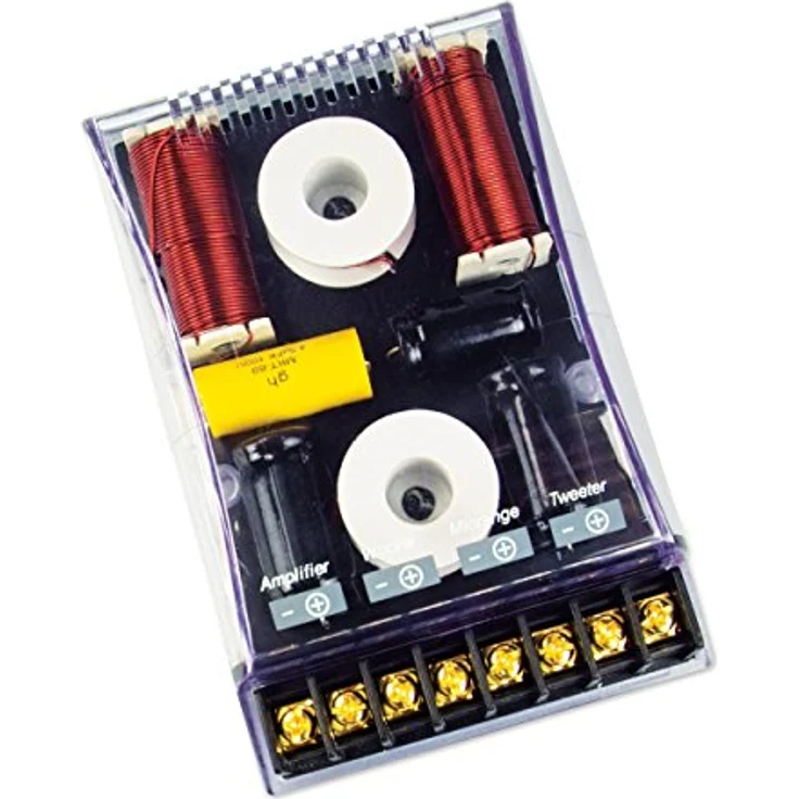 Sinuslive CR345, 3-Wege-Lautsprecher-Frequenzweiche bis 300 Watt, 4 Ohm, Übergangsfrequenzen 700/4500 Hz, kompakte Maße 128x83x38mm